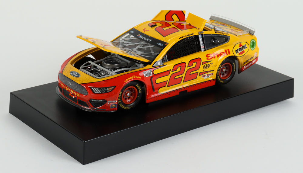 Joey Logano Signed 2020 NASCAR #22 Pennzoil - Kansas Win - Raced Version - 1:24 Premium Action Diecast Car - PristineMarketplace