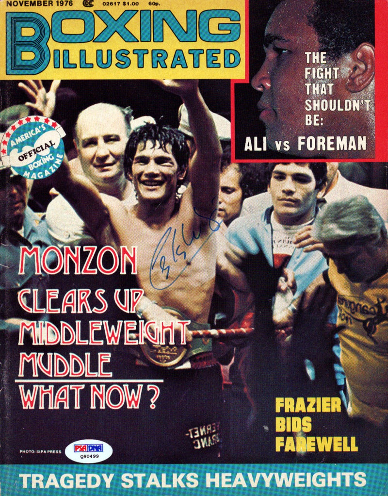 Carlos Monzon Autographed Boxing Illustrated Magazine Cover PSA/DNA
